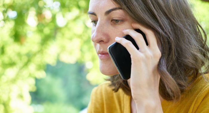 Close up of a woman on the phone